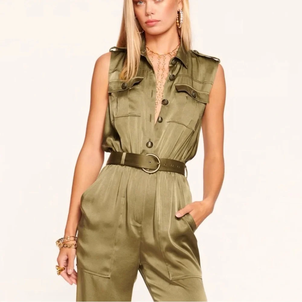 NWT Ramy Brook Olive Rayna Jumpsuit Size 2 - Picture 2 of 7